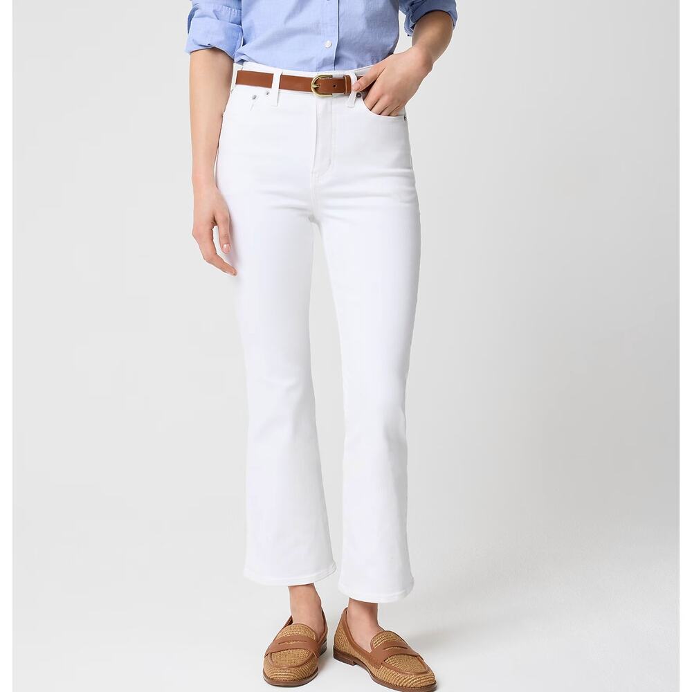 J.Crew Ankle Flare Jean in Signature Stretch+ Classic White Womens US 29 NWT